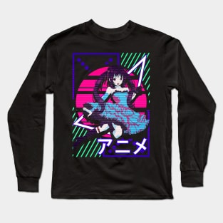 Aesthetic Vaporwave Anime Girl EDM Dance Music Long Sleeve T-Shirt